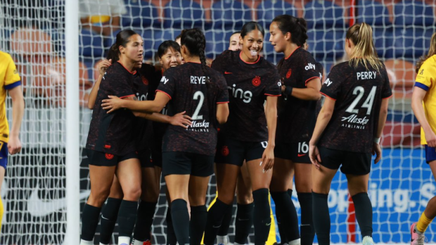 Portland Thorns celebrate, The Canadian Press Portland Thorns celebrate