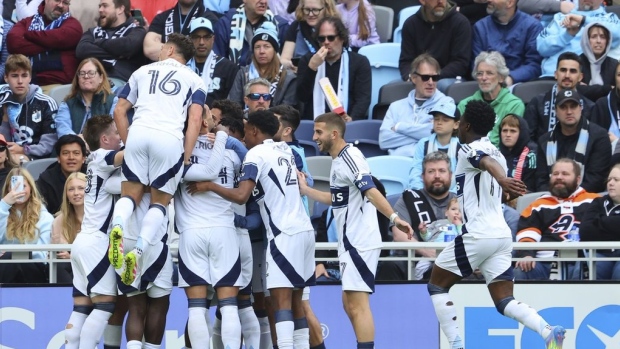 Whitecaps celebrate, The Canadian Press Whitecaps celebrate