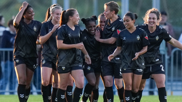 Vancouver Rise celebrate with Jasmyne Spencer