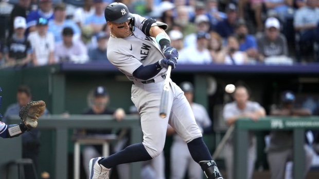 Yankees' Aaron Judge hits third-longest homer of MLB season, a 469-foot shot in first inning vs KC Article Image 0, The Canadian Press Yankees' Aaron Judge hits third-longest homer of MLB season, a 469-foot shot in first inning vs KC Article Image 0