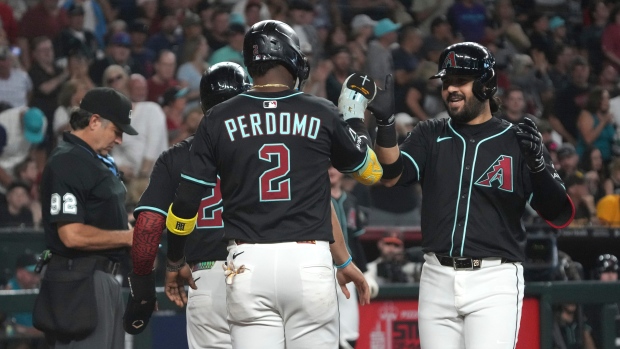 Arizona Diamondbacks celebrate, The Canadian Press Arizona Diamondbacks celebrate