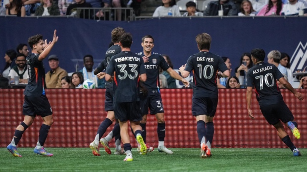 San Diego FC celebrates, The Canadian Press San Diego FC celebrates