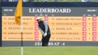 Scottie Scheffler in front of Open Championship leaderboard