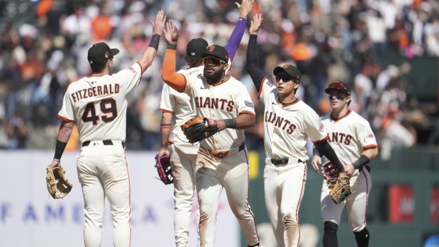 San Francisco Giants celebrate, The Canadian Press San Francisco Giants celebrate