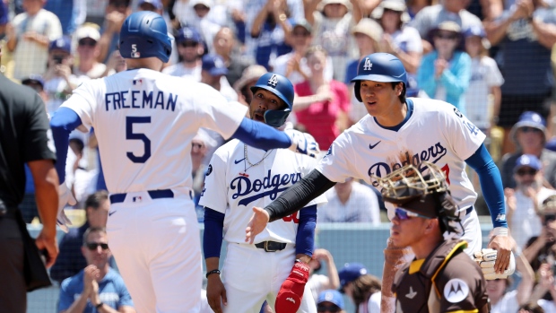 Dodgers celebrate, The Canadian Press Dodgers celebrate