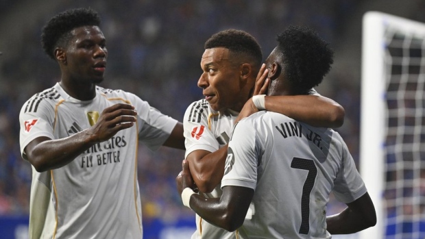 Aurelien Tchouameni, Kylian Mbappe, and Vinicius Junior, The Canadian Press Aurelien Tchouameni, Kylian Mbappe, and Vinicius Junior