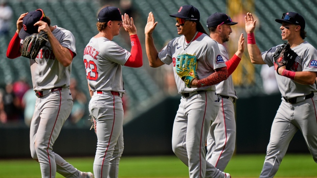 Boston Red Sox celebrate, The Canadian Press Boston Red Sox celebrate