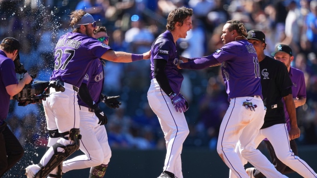Rockies celebrate, The Canadian Press Rockies celebrate