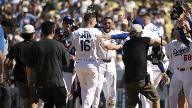 Los Angeles Dodgers celebrate, The Canadian Press Los Angeles Dodgers celebrate