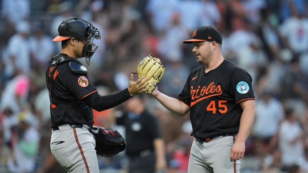 Baltimore Orioles celebrate, The Canadian Press Baltimore Orioles celebrate