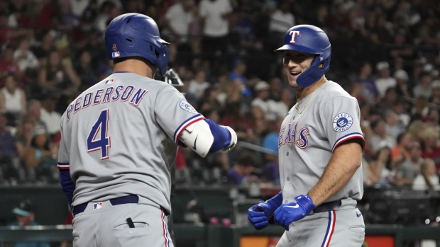 Texas Rangers celebrate, The Canadian Press Texas Rangers celebrate