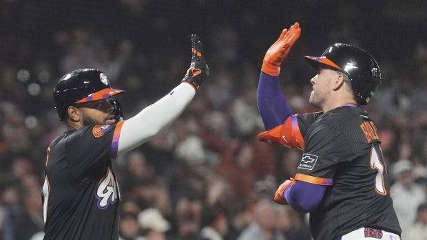 San Francisco Giants celebrate, The Canadian Press San Francisco Giants celebrate